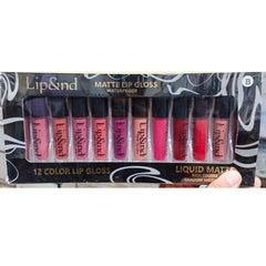 Lip&nd Waterproof Liquid Matte Lip Gloss Set - 12 Piece