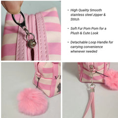 Victoria Secret Makeup Carry Pouch With Bow Keychain