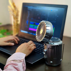 Multifunctional Camping Fan & Light - Solar Charge