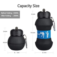 Silicone Foldable Sports Billiards Ball Water Bottle
