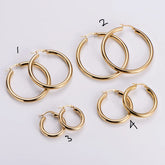 Stainless Steel Hollow Chunky Hoop Earrings