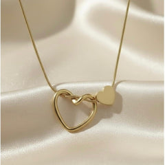 Double Heart Pendant Necklace