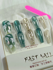 Cat Eye Fake Nails Handmade