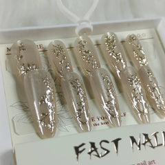 Cat Eye Fake Nails Handmade