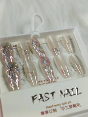 Cat Eye Fake Nails Handmade
