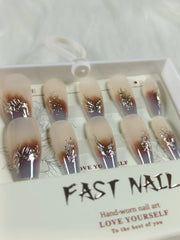 Cat Eye Fake Nails Handmade