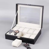 10 Slots Leather Box Watch Holder β Elegant Storage for Your Watch Collection