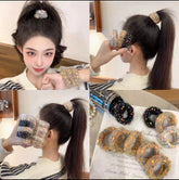 New Colored Dot Plush Hair Loop – Thick High Elastic Soft Velvet Headband (Each Box)