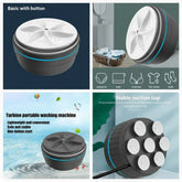 Mini Portable Ultrasonic Turbine Washing Machine - Each