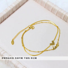 Stainless Steel Heart Love Anklet