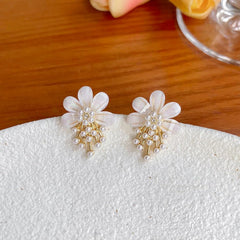 Floral Pearl Drop Earrings