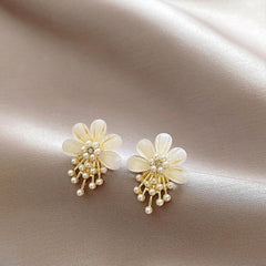 Floral Pearl Drop Earrings