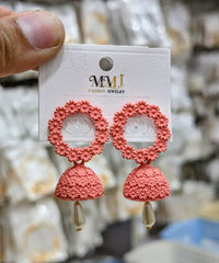 Stainless Steel MMJ Bohemian Floral Jhumka Earrings - Each