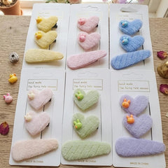 Cute Plush Heart Hair Clip - Each