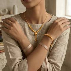 Gold Plated Bead Jewelry Set
