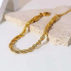 Gold Plated Twisted Rope Chain Bracelet