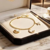 Gold Celestial Sun Moon & Star Charm Bracelet