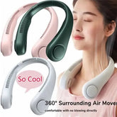 Portable Bladeless Neck Fan – USB Rechargeable 360° Cooling Hanging Fan-Each