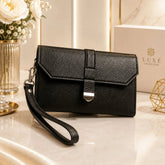 Luxe Collection Leather Wristlet Clutch