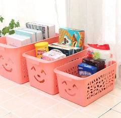 Cute Colorful Kitchen Plastic Storage Fruits & Vegetables Basket Organizer Pack of 3