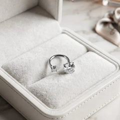 Stainless steel double stone Nose Hoop Ring - Each