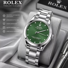 Rolex Men's Watch with Stylish Stainless Steel Chain- With Box