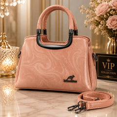 Kangaroo Kingdom Marble Print Top Handle Shoulder Bag with Strap