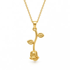 Stainless Steel Gold Rose Pendant for Women
