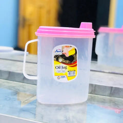 Aroni Random Color Kitchen Plastic Oil Jug With Lid & Handle