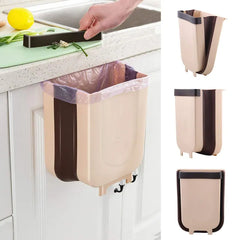 Folding Trash Bin Kitchen Cabinet Door Hanging