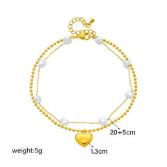 stainless steel toned double-strand titanium Ankle - Each