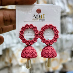 Stainless Steel MMJ Bohemian Floral Jhumka Earrings - Each