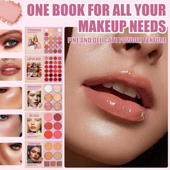 URATM Beauty Fashion Makeup Beautiful Eyeshadow Lip Gloss Highlighter Blush Contour 5 Pages Book Palette