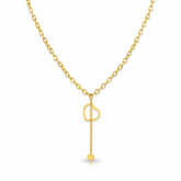 stainless steel Gold Heart Lariat Necklace - Each