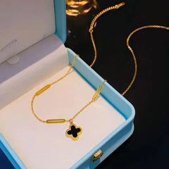 Stainless Steel Clover Double Side Chain Locket β Each