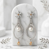 elegant silver-toned chandelier earrings