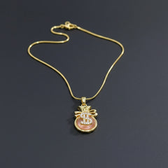 Elegant Gold & Crystal Ball Mala Necklace