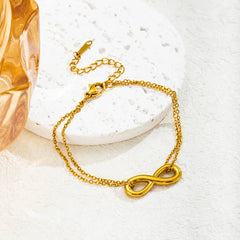 Stainless Steel Minimalist Infinity Sign Charm Bracelet - Each