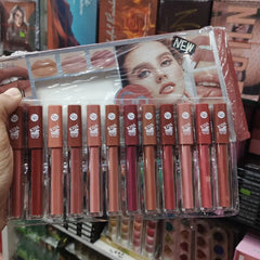 GR Kiss Matte Long Lasting Lip Glosses - 12 Pcs Set