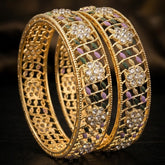 Stainless Steel ornate, gold-plated openwork bangles
