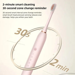 USB Rechargeable Ultrasonic Tooth Brush with 4 Brush Heads