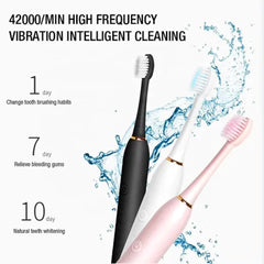 USB Rechargeable Ultrasonic Tooth Brush with 4 Brush Heads