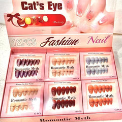 Romantic Myth Cat's Eye Press-On Gel Nails - Model SD-025