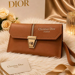 Leather Envelope Clutch Bag