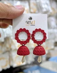 Stainless Steel MMJ Bohemian Floral Jhumka Earrings - Each
