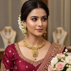 Heritage Floral Gold Jewelry Set - Matte Gold Finish - Each