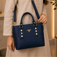 CHANEL Embossed Floral Leather Tote Handbag