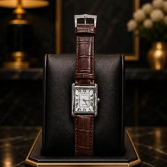 Classic Leather Rectangular Dial Watch