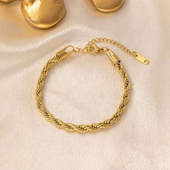 Gold Plated Twisted Rope Chain Bracelet
