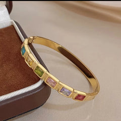 Stainless Steel multi-color zirconia Bracelet